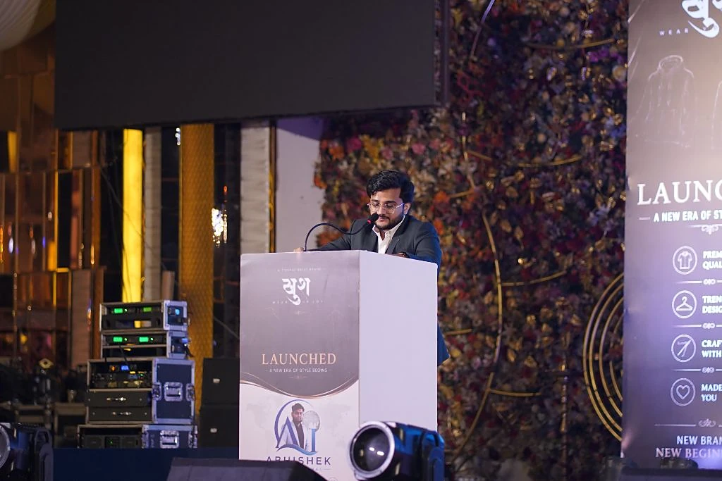 Mujahid Azimabadi addressing guests at the Khush launch