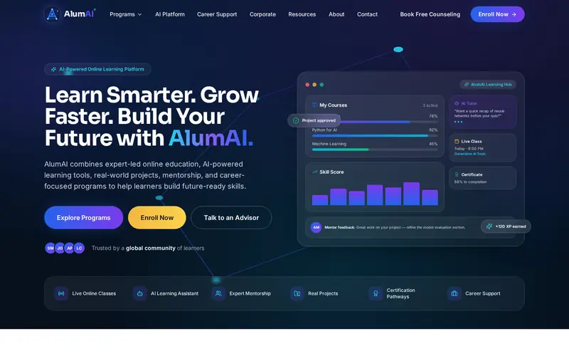 Homepage of AlumAI