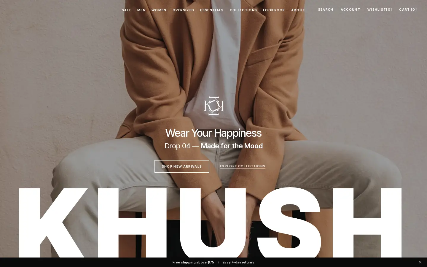 Khush website — homepage