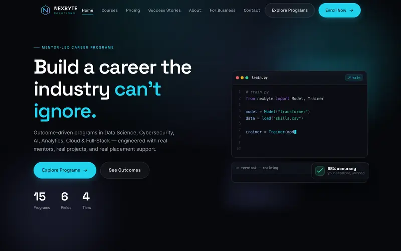 Screenshot of Nexbyte Solutions