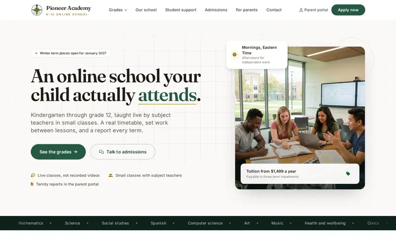 Screenshot of Pioneer Academy