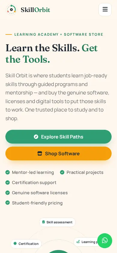 Skill Orbit on mobile